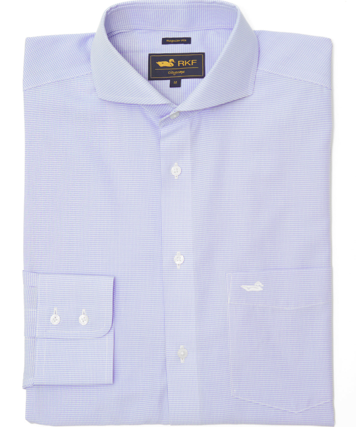 Camisa Libre De Arrugas Hombre WF Cuello Italiano Celeste Rockford