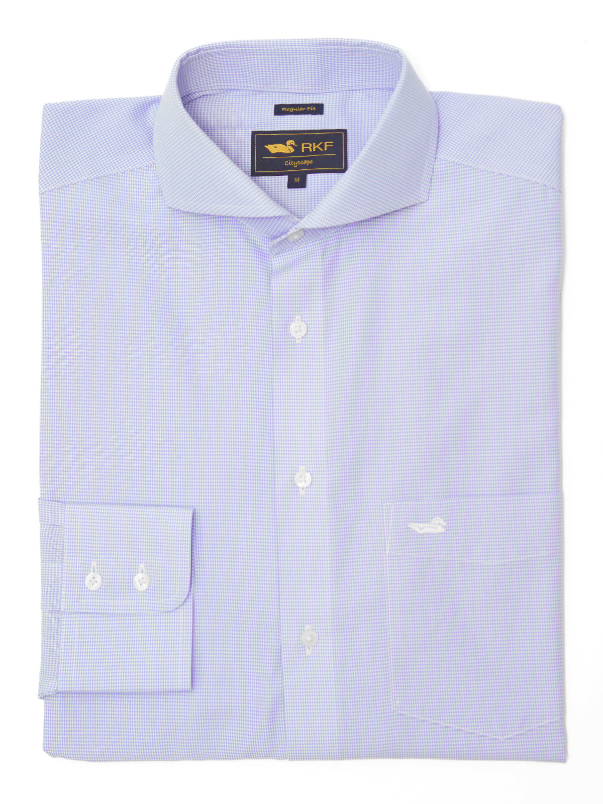 Camisa Libre De Arrugas Hombre WF Cuello Italiano Celeste Rockford