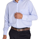 Camisa Libre De Arrugas Hombre WF Cuello Italiano Celeste Rockford