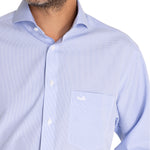 Camisa Libre De Arrugas Hombre WF Cuello Italiano Celeste Rockford