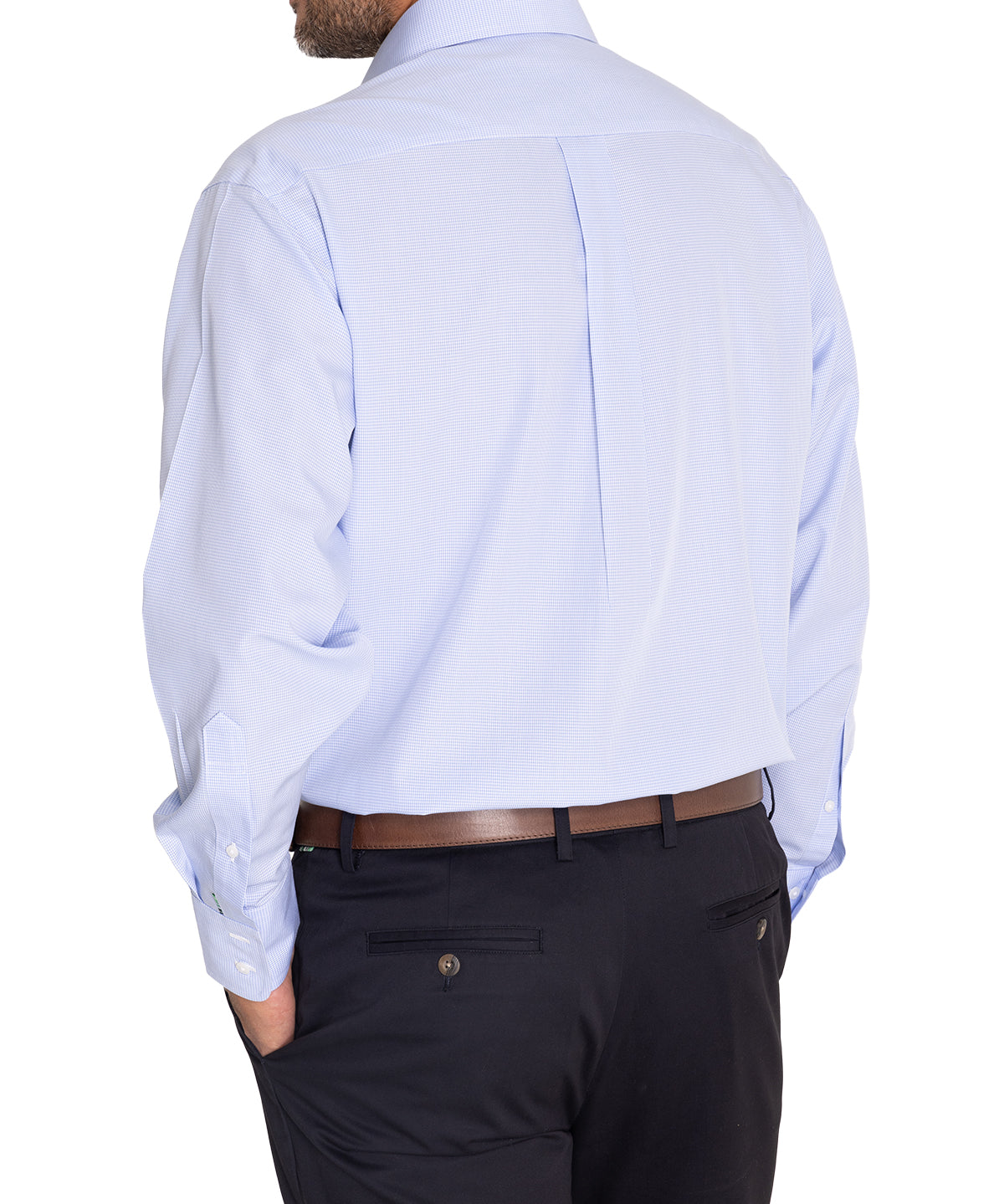 Camisa Libre De Arrugas Hombre WF Cuello Italiano Celeste Rockford