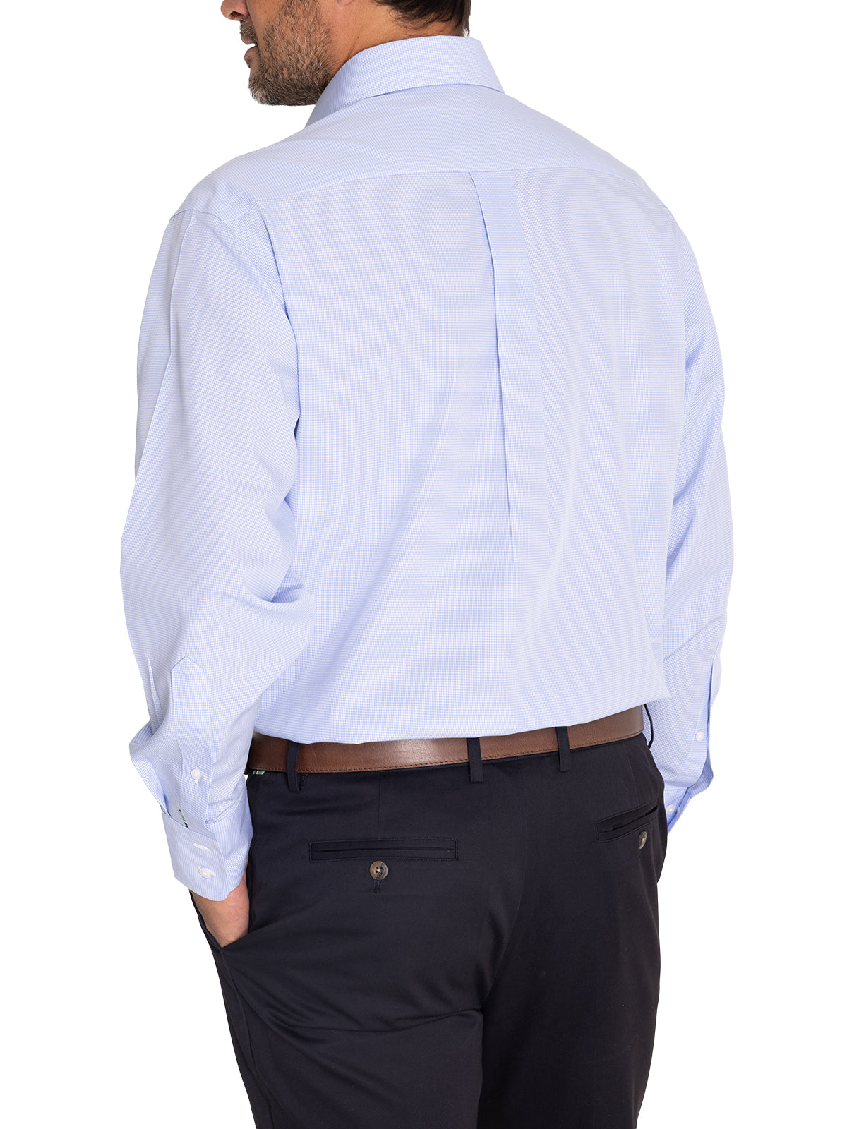 Camisa Libre De Arrugas Hombre WF Cuello Italiano Celeste Rockford