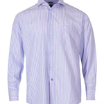Camisa Libre De Arrugas Hombre WF Cuello Italiano Azul Rockford