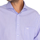 Camisa Libre De Arrugas Hombre WF Cuello Italiano Azul Rockford