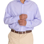 Camisa Libre De Arrugas Hombre WF Cuello Italiano Azul Rockford