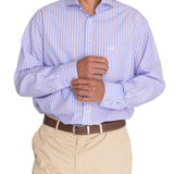 Camisa Libre De Arrugas Hombre WF Cuello Italiano Azul Rockford