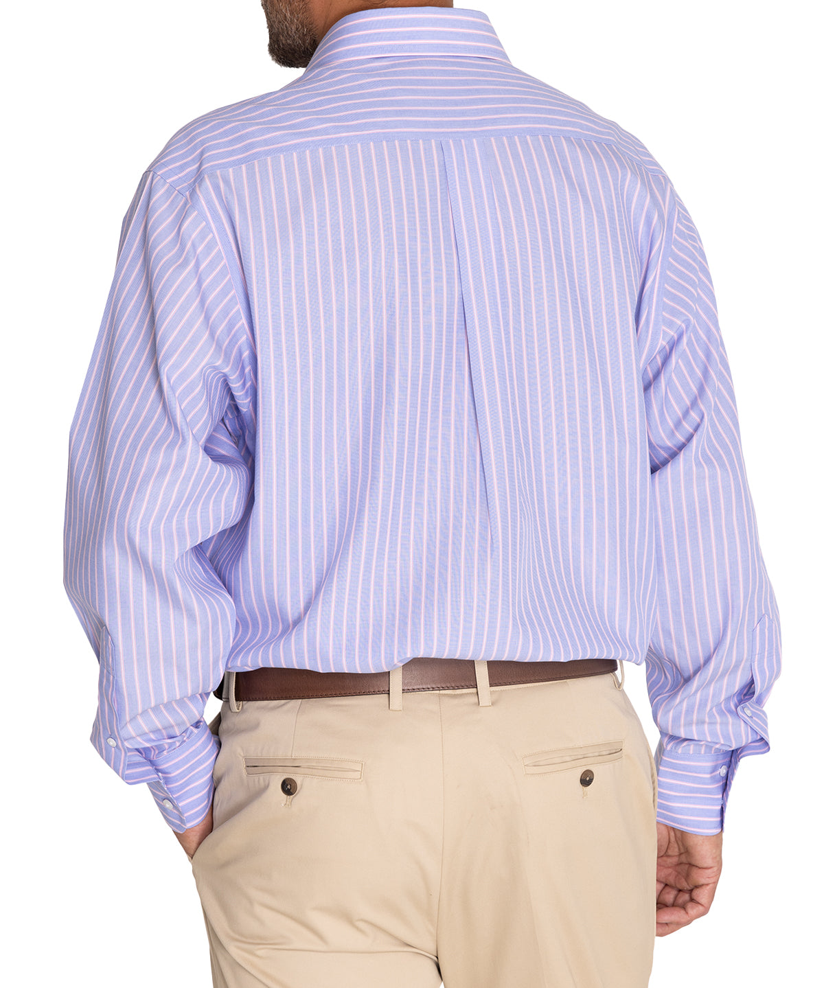 Camisa Libre De Arrugas Hombre WF Cuello Italiano Azul Rockford