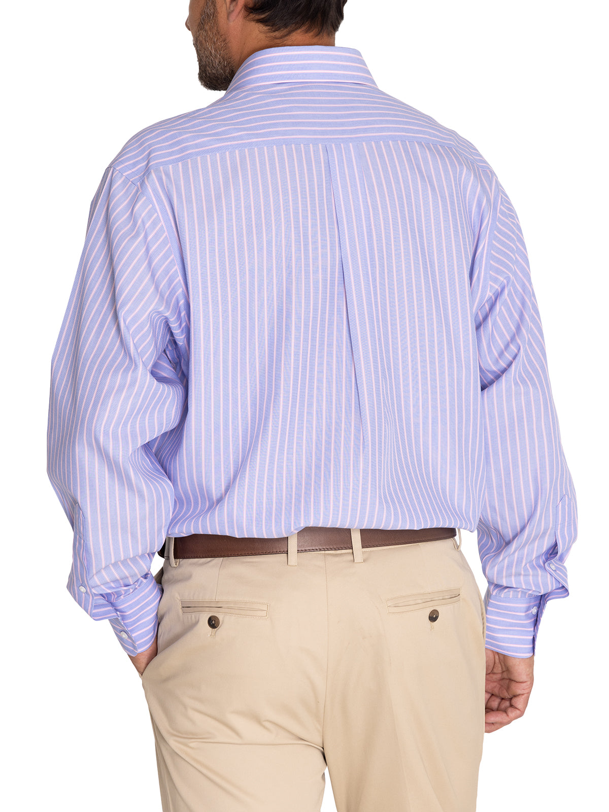 Camisa Libre De Arrugas Hombre WF Cuello Italiano Azul Rockford