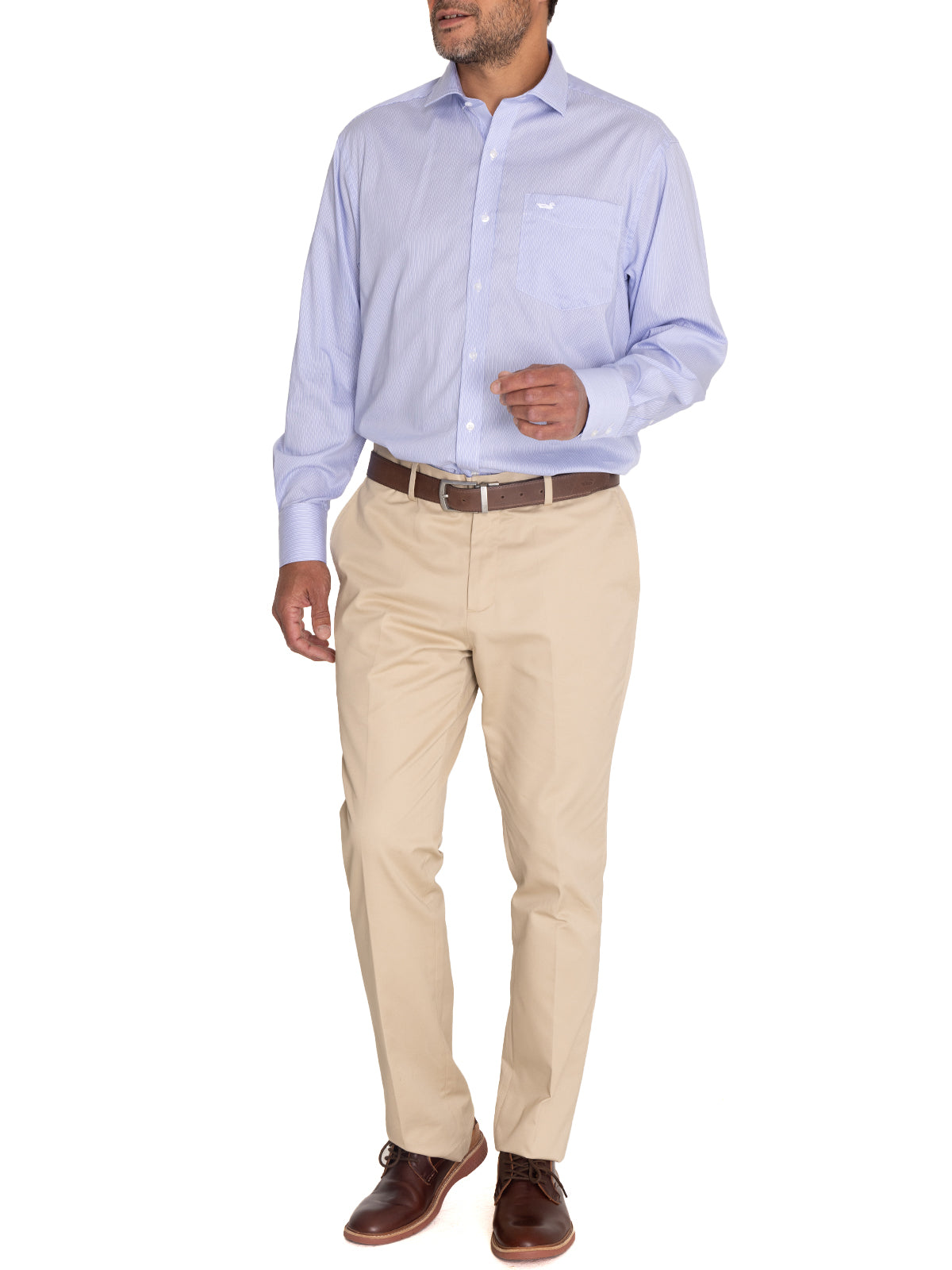 Camisa EasyIron Hombre Cuello Italiano Blanco Rockford