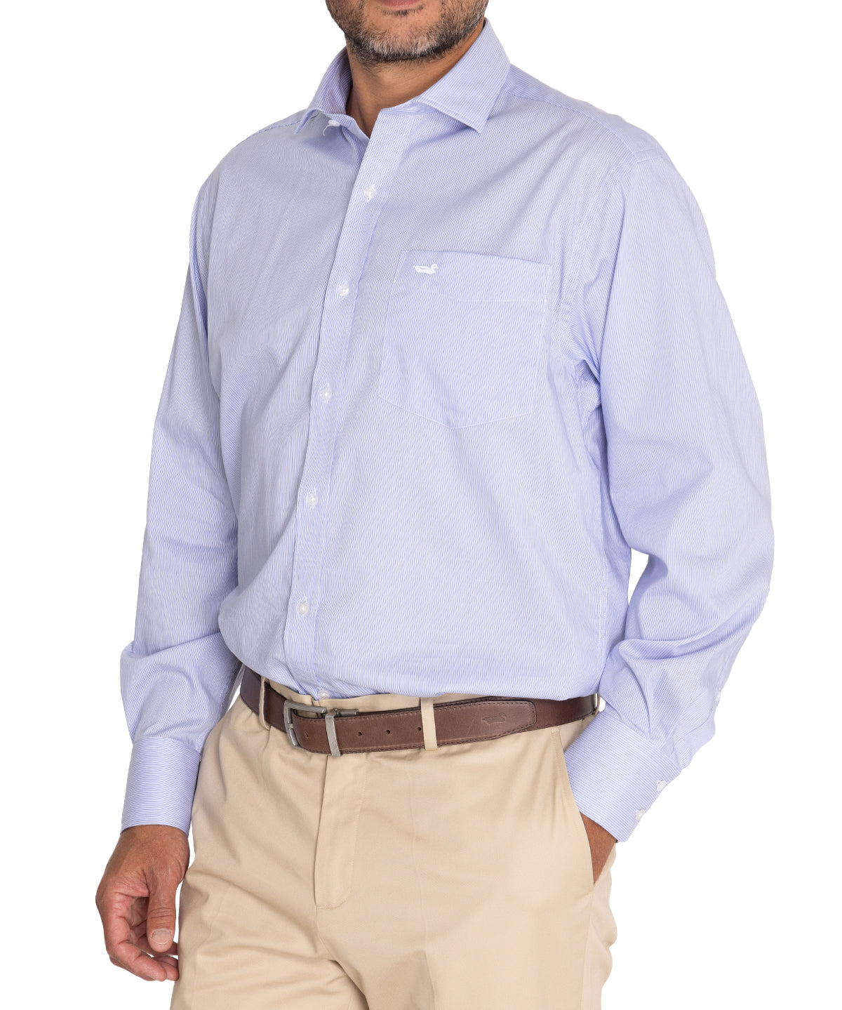 Camisa EasyIron Hombre Cuello Italiano Blanco Rockford