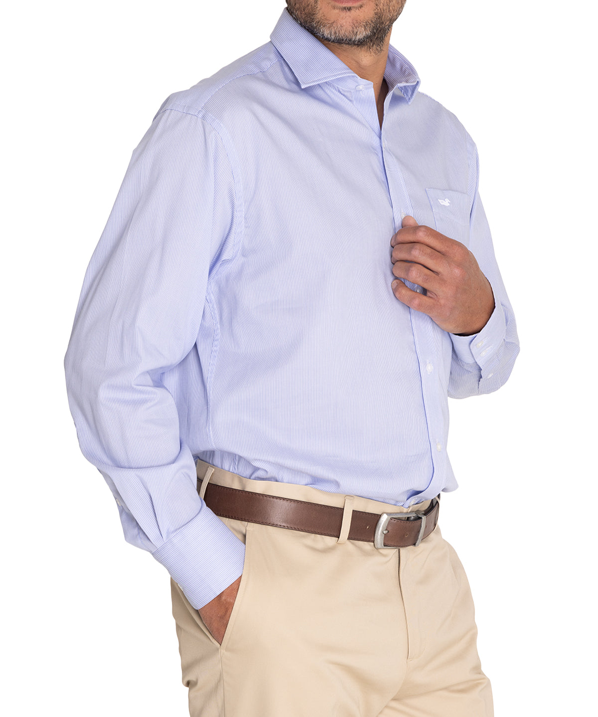 Camisa EasyIron Hombre Cuello Italiano Blanco Rockford