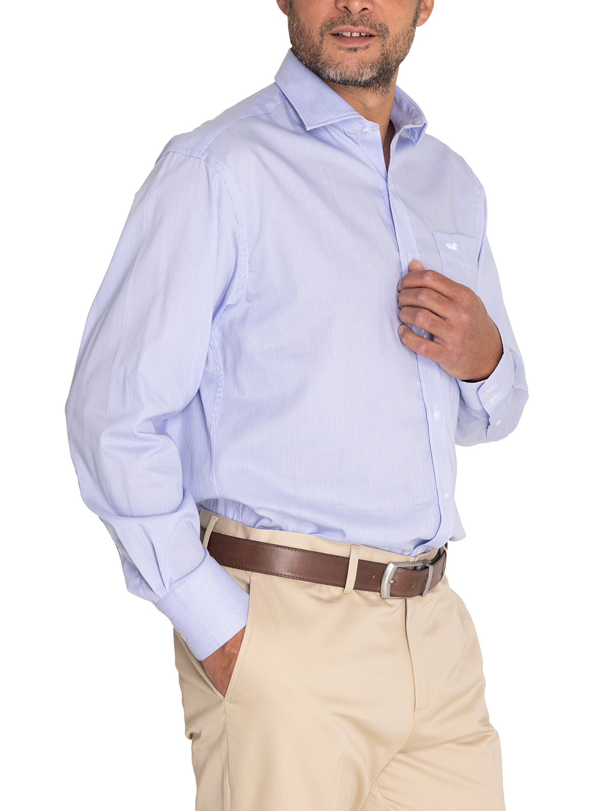 Camisa EasyIron Hombre Cuello Italiano Blanco Rockford