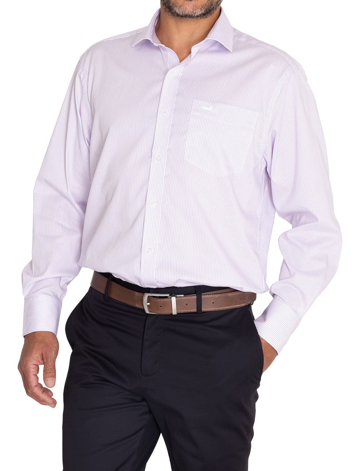 Camisa EasyIron Hombre Cuello Italiano Rosado Rockford