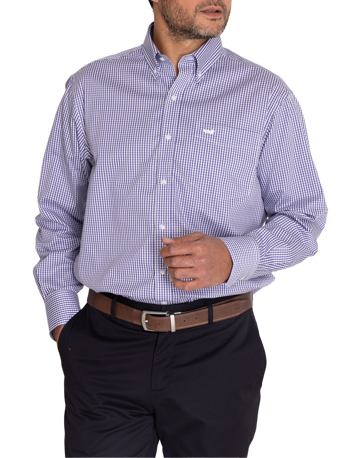 Camisa EasyIron Hombre Cuello Button-Down Blanco Rockford