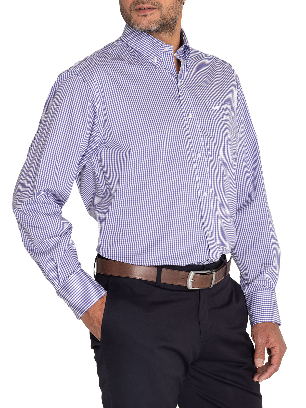 Camisa EasyIron Hombre Cuello Button-Down Blanco Rockford