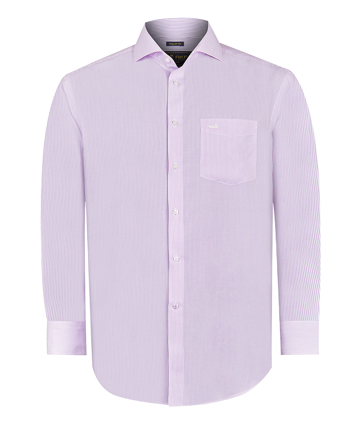 Camisa Libre De Arrugas Hombre WF Cuello Italiano Lila Rockford