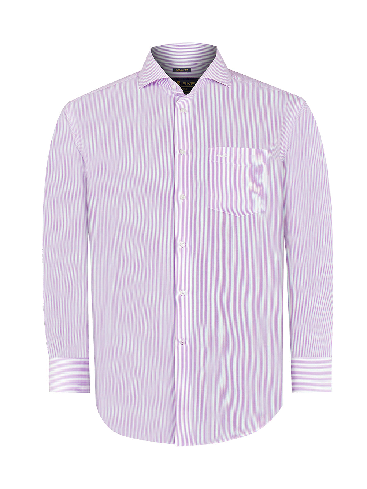 Camisa Libre De Arrugas Hombre WF Cuello Italiano Lila Rockford