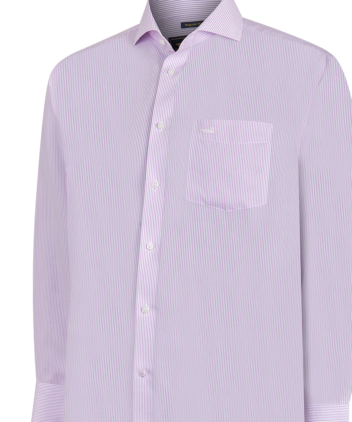 Camisa Libre De Arrugas Hombre WF Cuello Italiano Lila Rockford