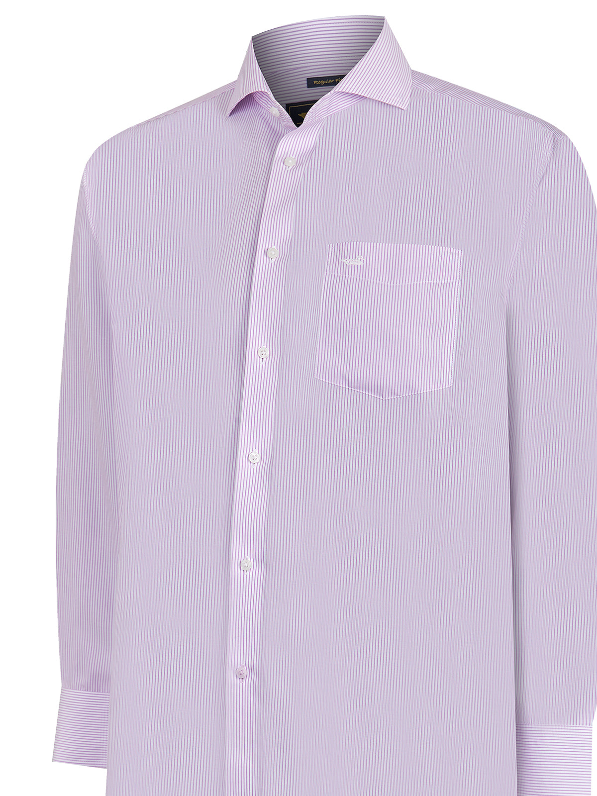 Camisa Libre De Arrugas Hombre WF Cuello Italiano Lila Rockford