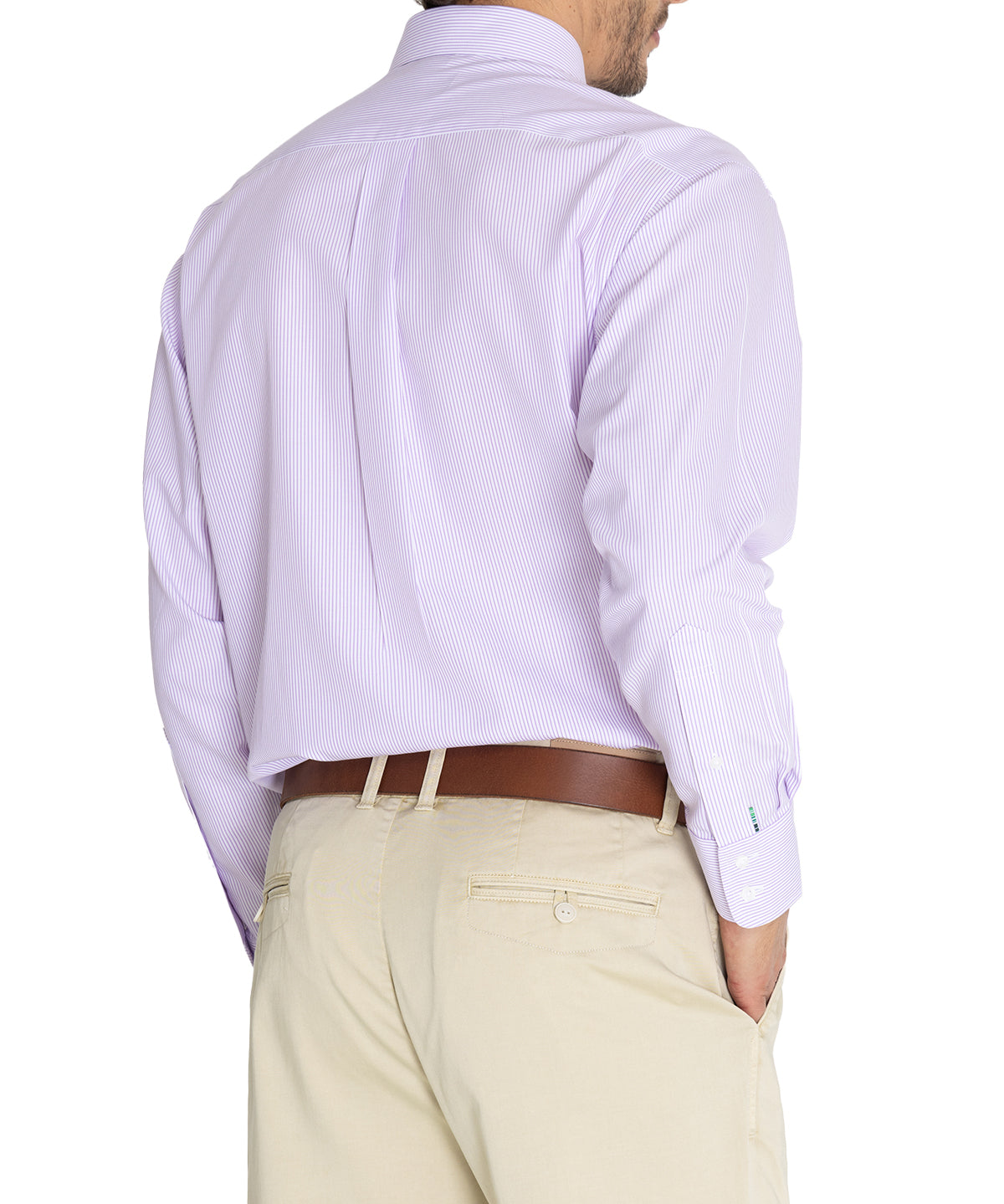 Camisa Libre De Arrugas Hombre WF Cuello Italiano Lila Rockford