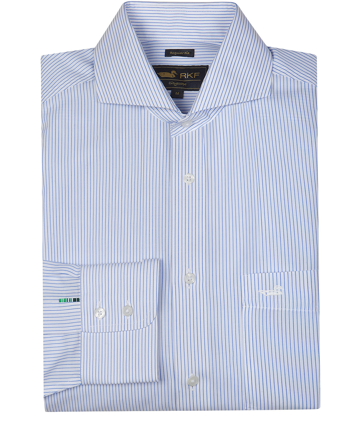 Camisa Libre De Arrugas Hombre WF Cuello Italiano Celeste Rockford