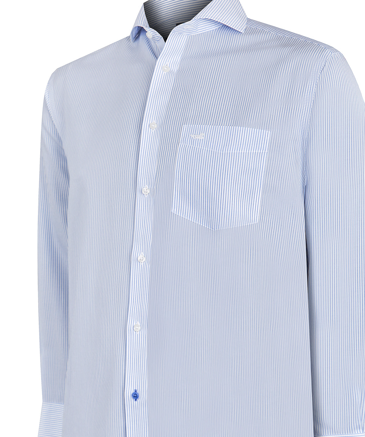 Camisa Libre De Arrugas Hombre WF Cuello Italiano Celeste Rockford