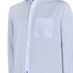 Camisa Libre De Arrugas Hombre WF Cuello Italiano Celeste Rockford
