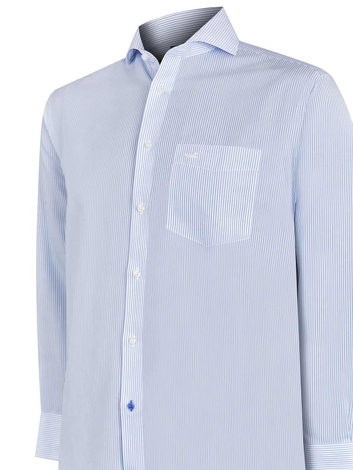 Camisa Libre De Arrugas Hombre WF Cuello Italiano Celeste Rockford
