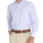 Camisa Libre De Arrugas Hombre WF Cuello Italiano Celeste Rockford