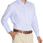Camisa Libre De Arrugas Hombre WF Cuello Italiano Celeste Rockford
