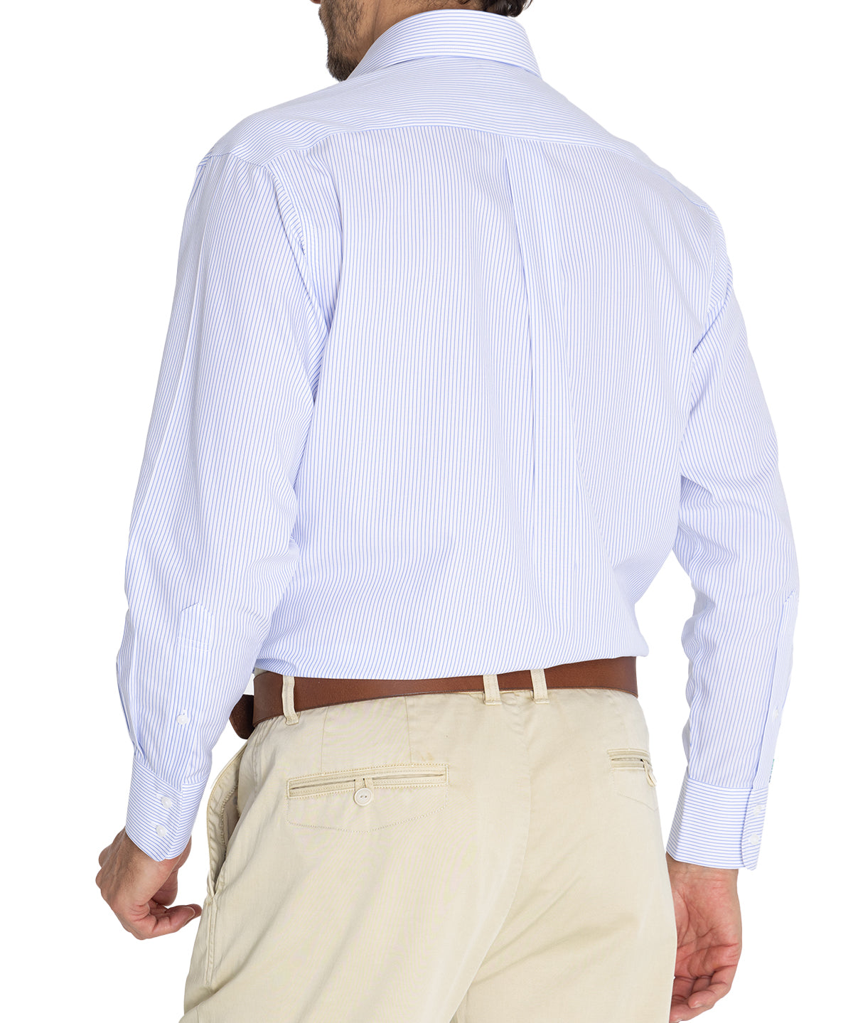 Camisa Libre De Arrugas Hombre WF Cuello Italiano Celeste Rockford