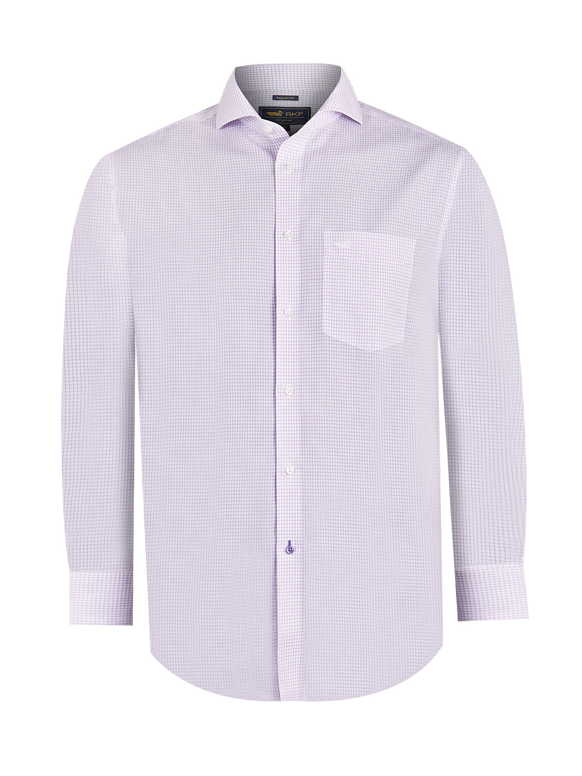 Camisa Libre De Arrugas Hombre WF Cuello Italiano Lila Rockford