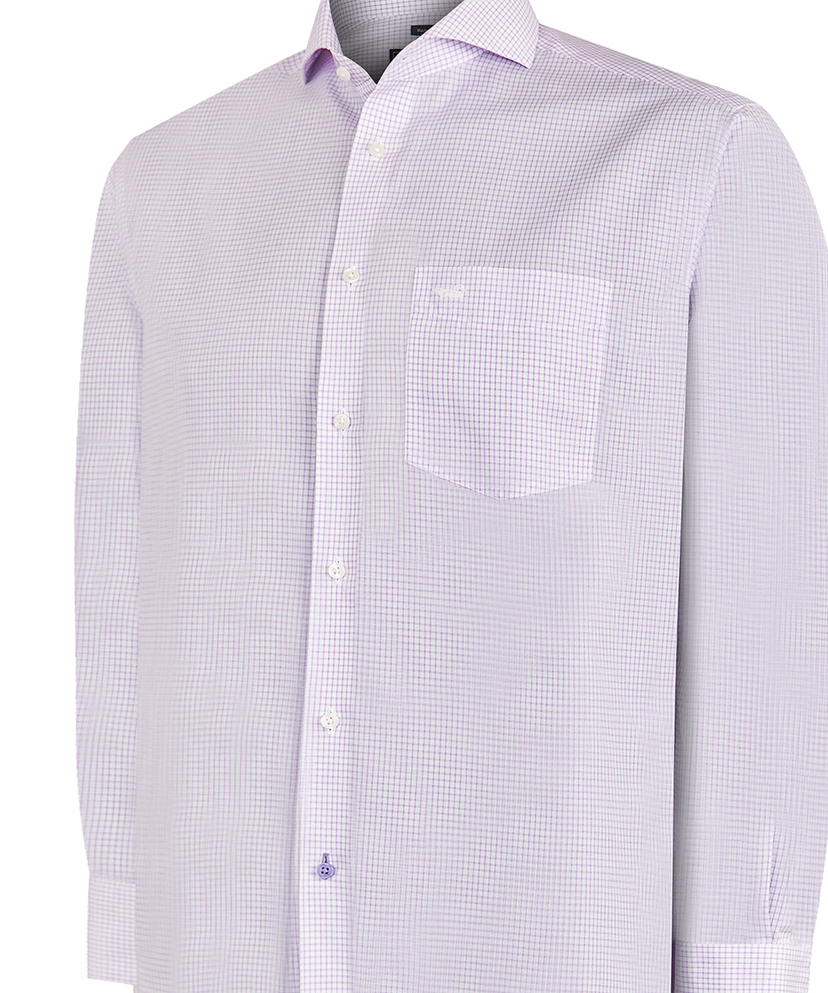 Camisa Libre De Arrugas Hombre WF Cuello Italiano Lila Rockford