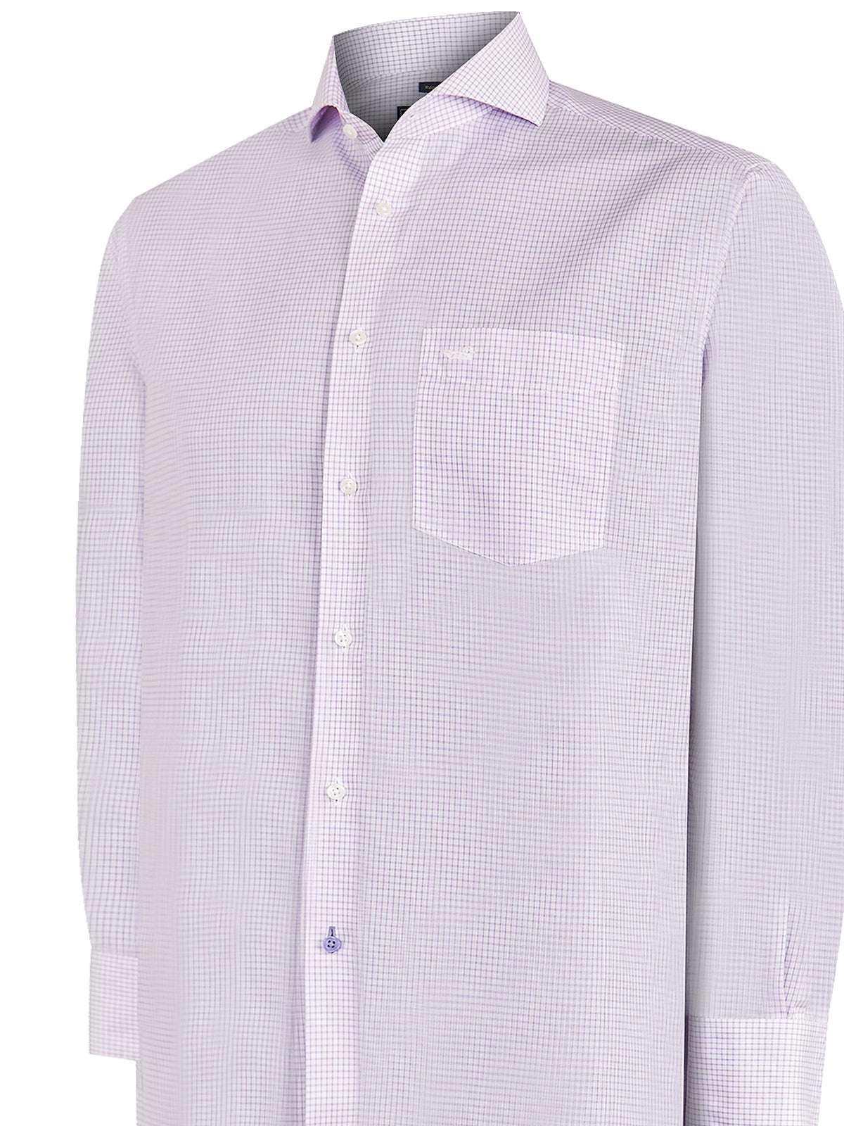 Camisa Libre De Arrugas Hombre WF Cuello Italiano Lila Rockford