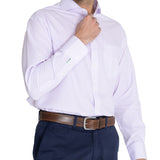 Camisa Libre De Arrugas Hombre WF Cuello Italiano Lila Rockford