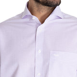 Camisa Libre De Arrugas Hombre WF Cuello Italiano Lila Rockford