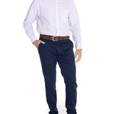Camisa Libre De Arrugas Hombre WF Cuello Italiano Lila Rockford