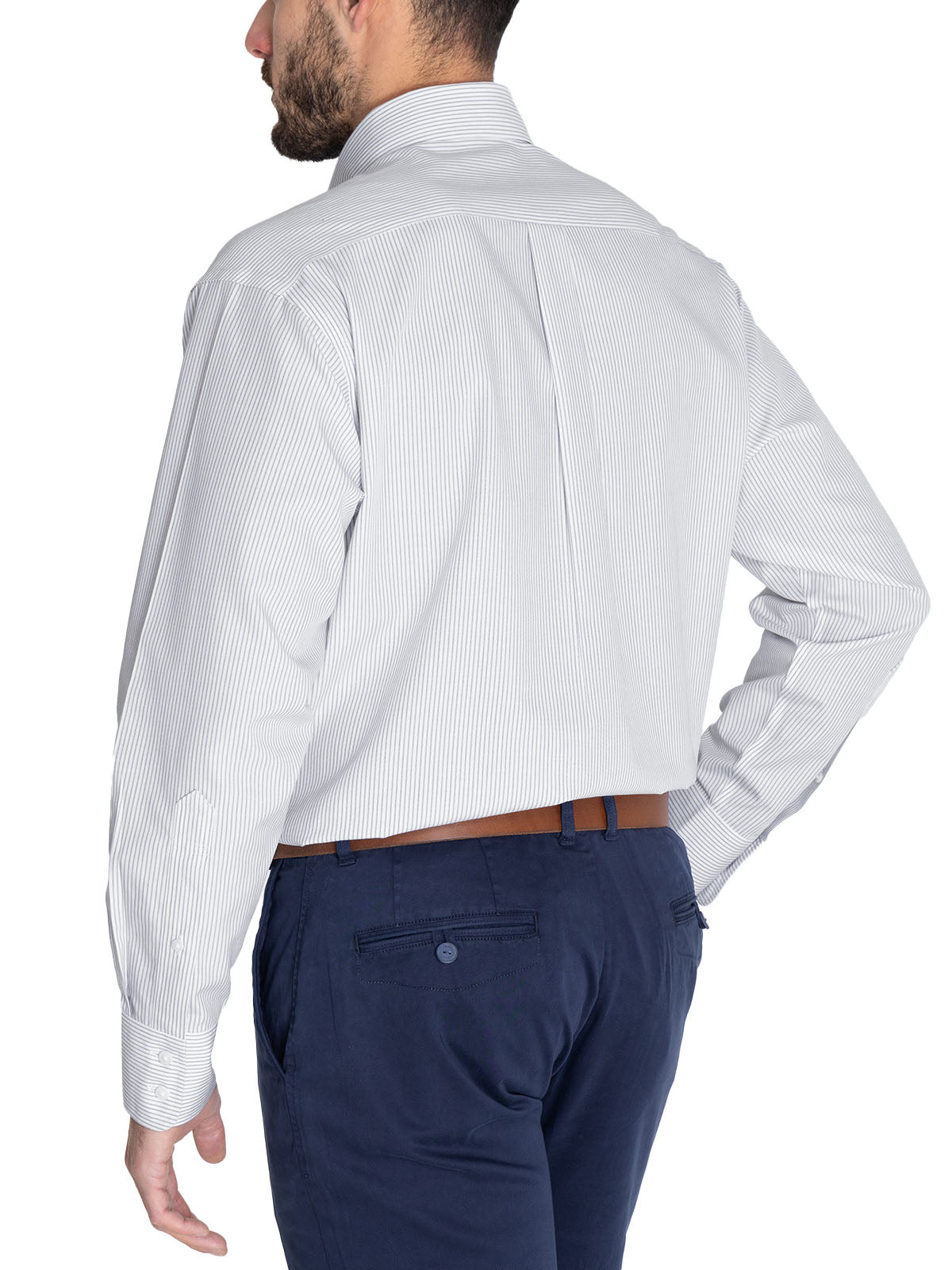 Camisa Libre De Arrugas Hombre WF Cuello Button-Down Gris Rockford