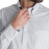 Camisa Libre De Arrugas Hombre WF Cuello Button-Down Gris Rockford