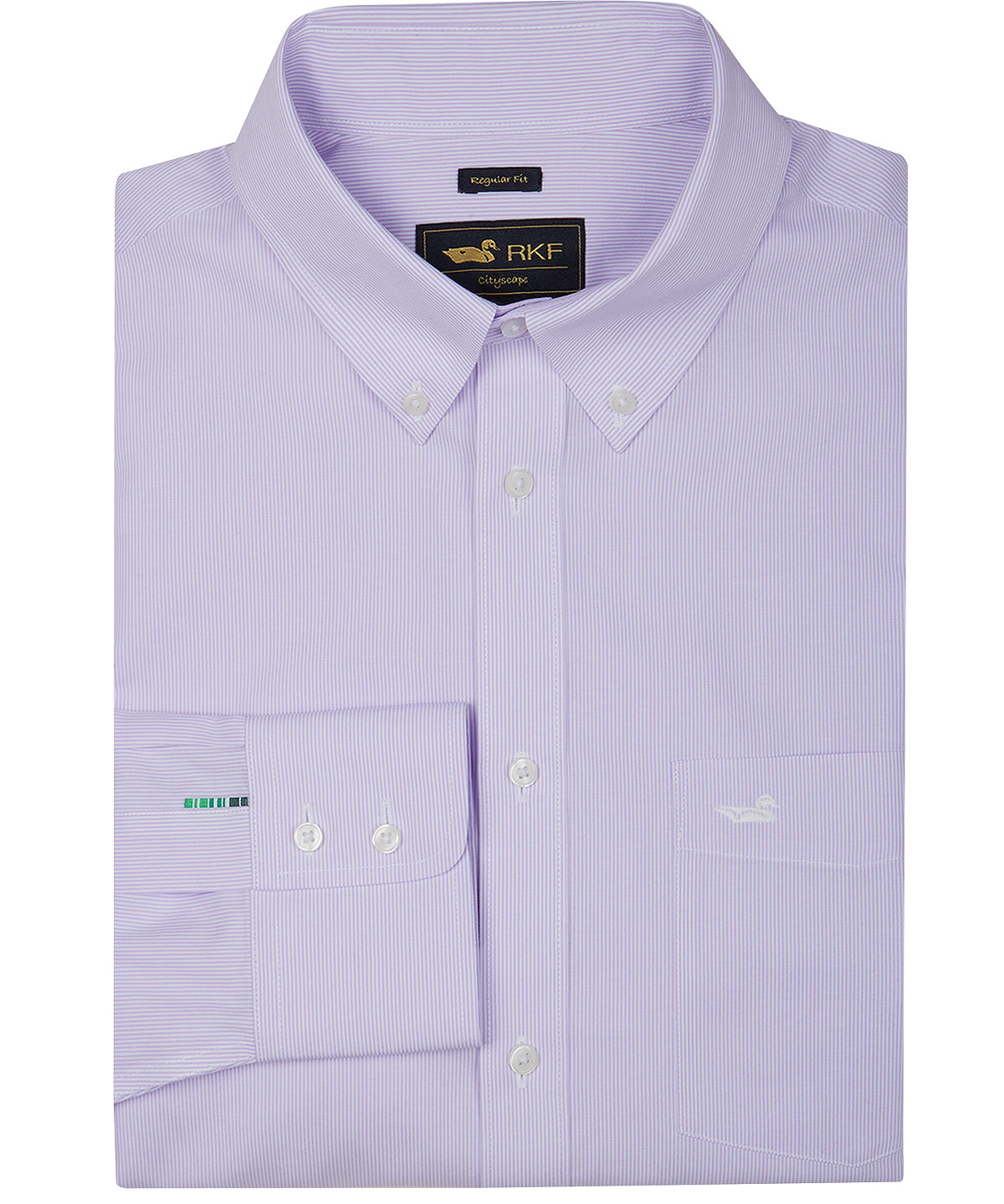 Camisa Libre De Arrugas Hombre WF Cuello Button-Down Lila Rockford
