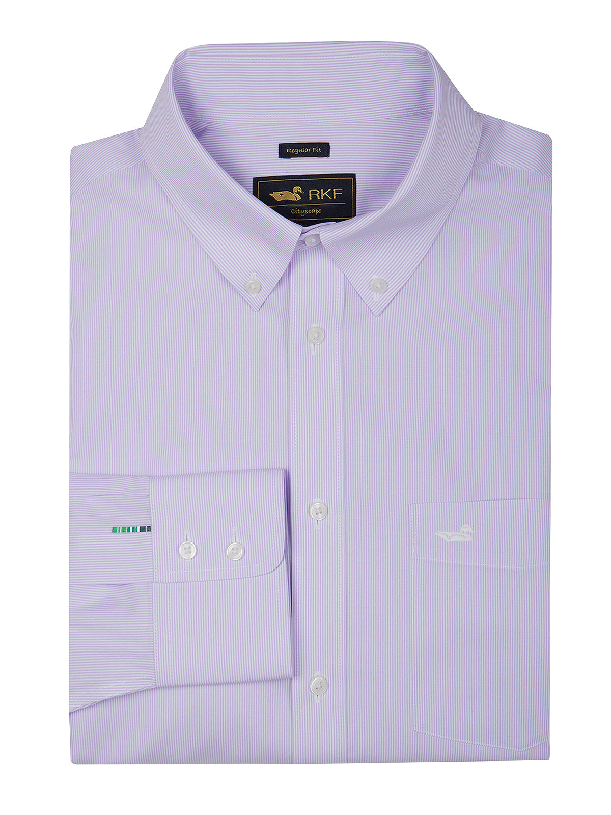 Camisa Libre De Arrugas Hombre WF Cuello Button-Down Lila Rockford