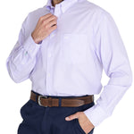 Camisa Libre De Arrugas Hombre WF Cuello Button-Down Lila Rockford