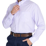 Camisa Libre De Arrugas Hombre WF Cuello Button-Down Lila Rockford