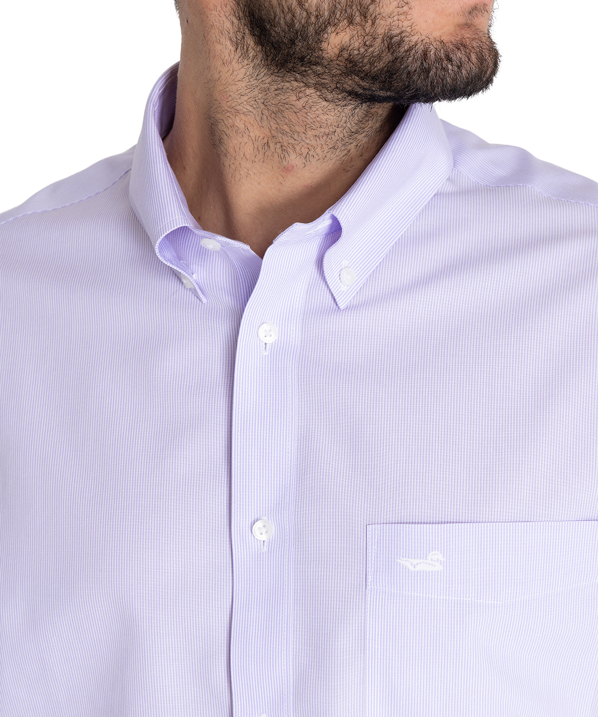 Camisa Libre De Arrugas Hombre WF Cuello Button-Down Lila Rockford