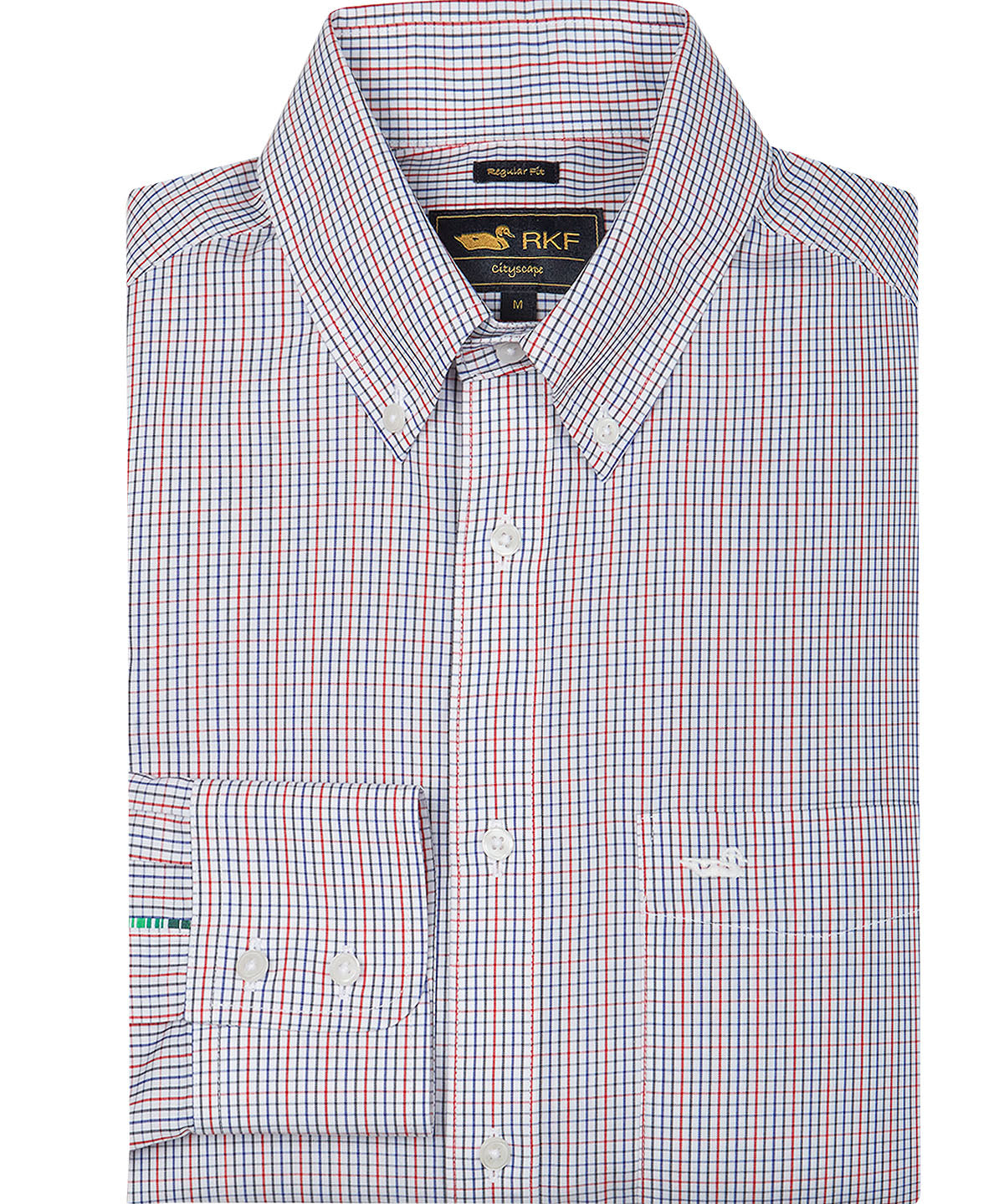 Camisa Libre De Arrugas Hombre WF Cuello Button-Down Azul Rockford