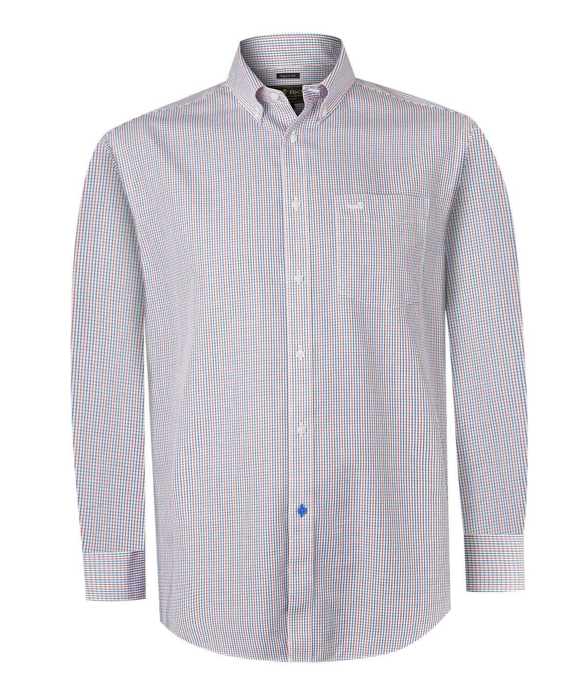 Camisa Libre De Arrugas Hombre WF Cuello Button-Down Azul Rockford