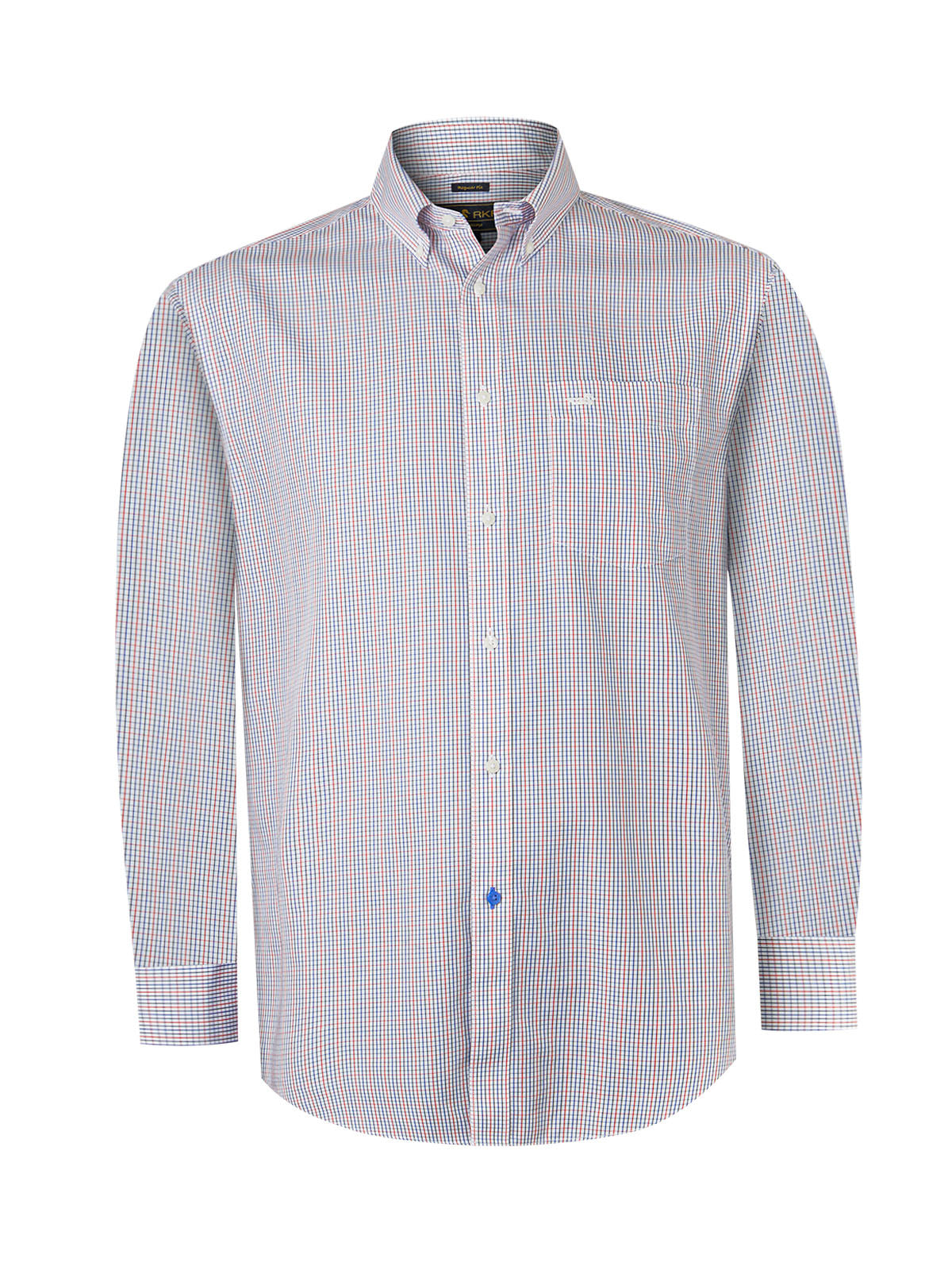 Camisa Libre De Arrugas Hombre WF Cuello Button-Down Azul Rockford