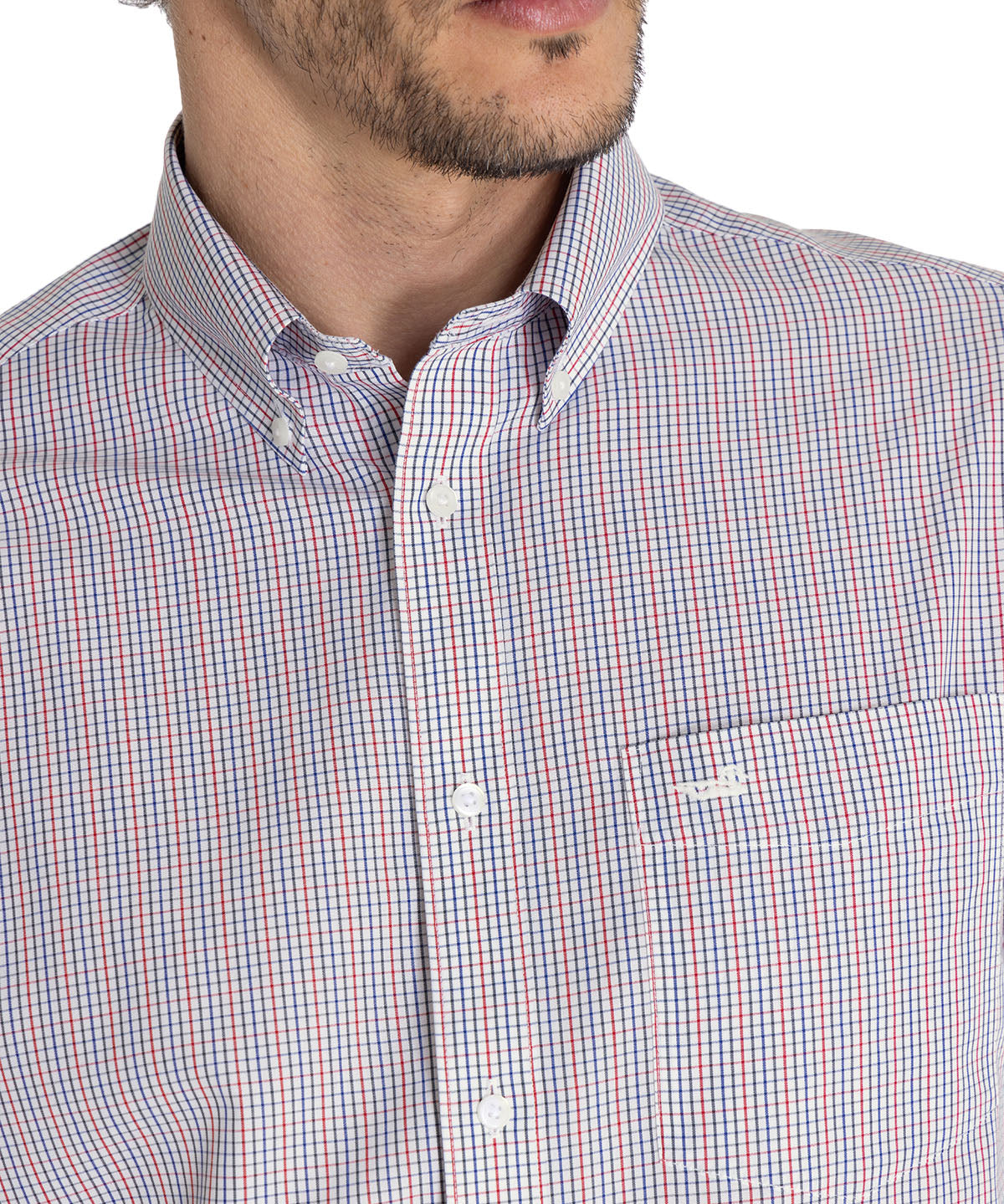 Camisa Libre De Arrugas Hombre WF Cuello Button-Down Azul Rockford
