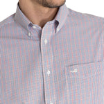 Camisa Libre De Arrugas Hombre WF Cuello Button-Down Azul Rockford