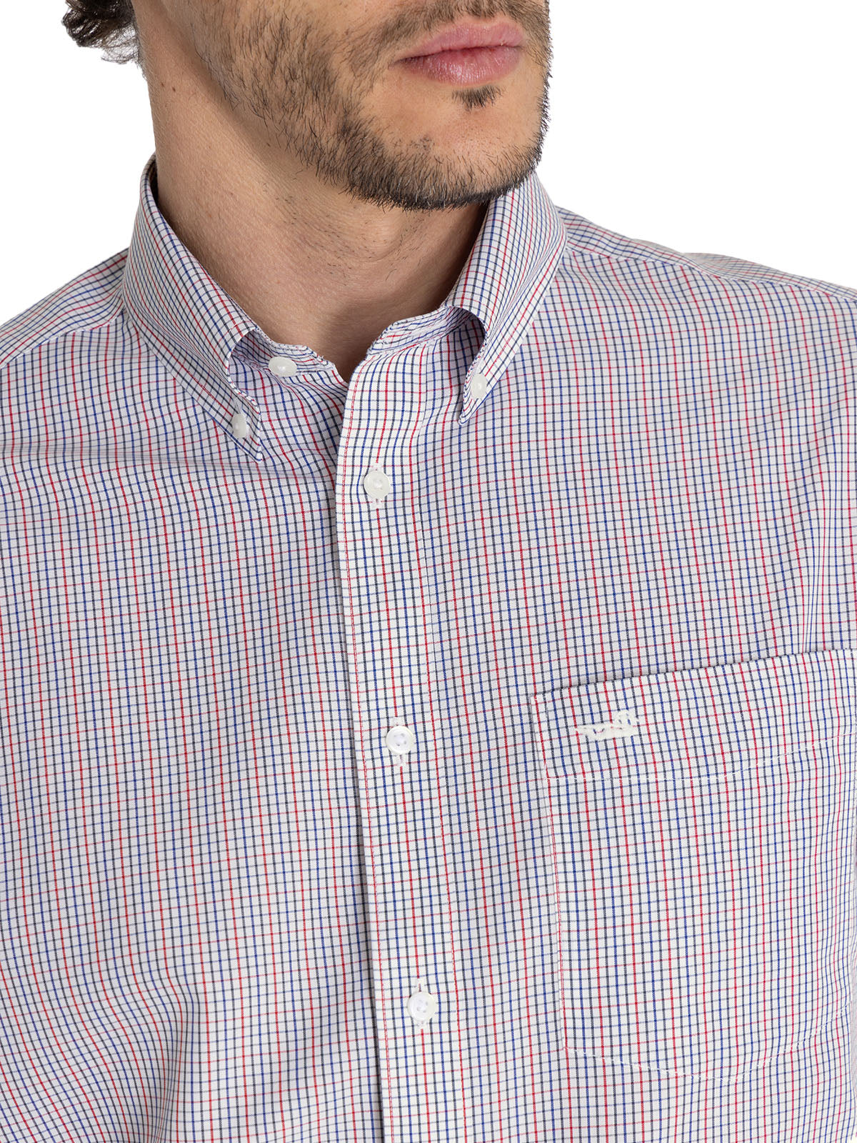 Camisa Libre De Arrugas Hombre WF Cuello Button-Down Azul Rockford